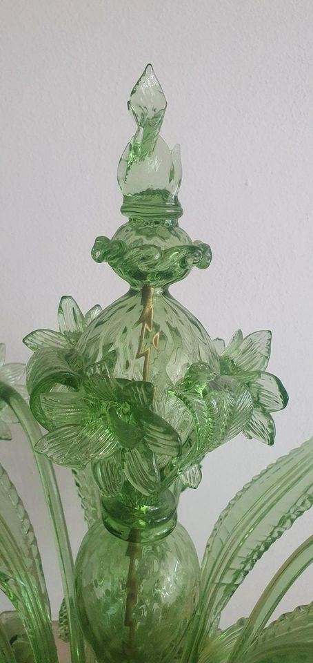 Murano Glas Tischlampe grün, 6 Leuchten, Höhe ca. 82 in Chieming