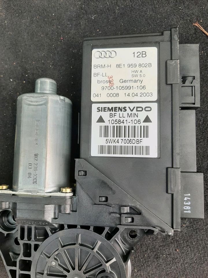 Audi A4 S4 B6 B7 8E Fenstermotor fensterheber Vorne Re oder Li in Herten