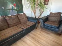 2er Sofa/Couch und Sessel, Leder und Baumwolle, orientalisch Sachsen-Anhalt - Magdeburg Vorschau