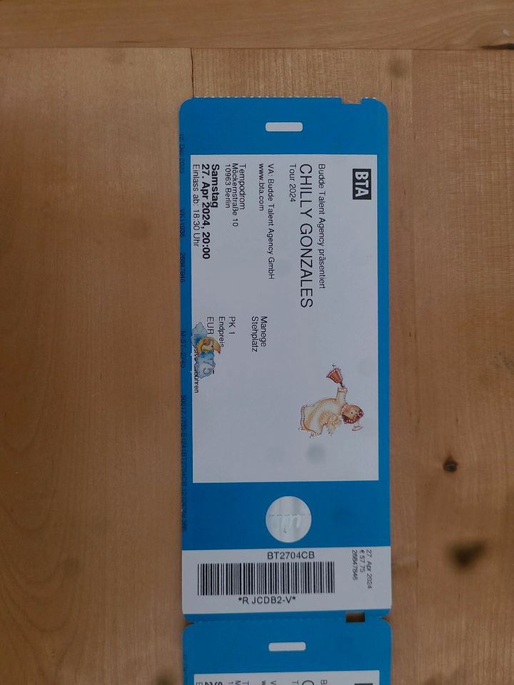 2 Tickets für Chilly Gonzales (HEUTE) in Berlin