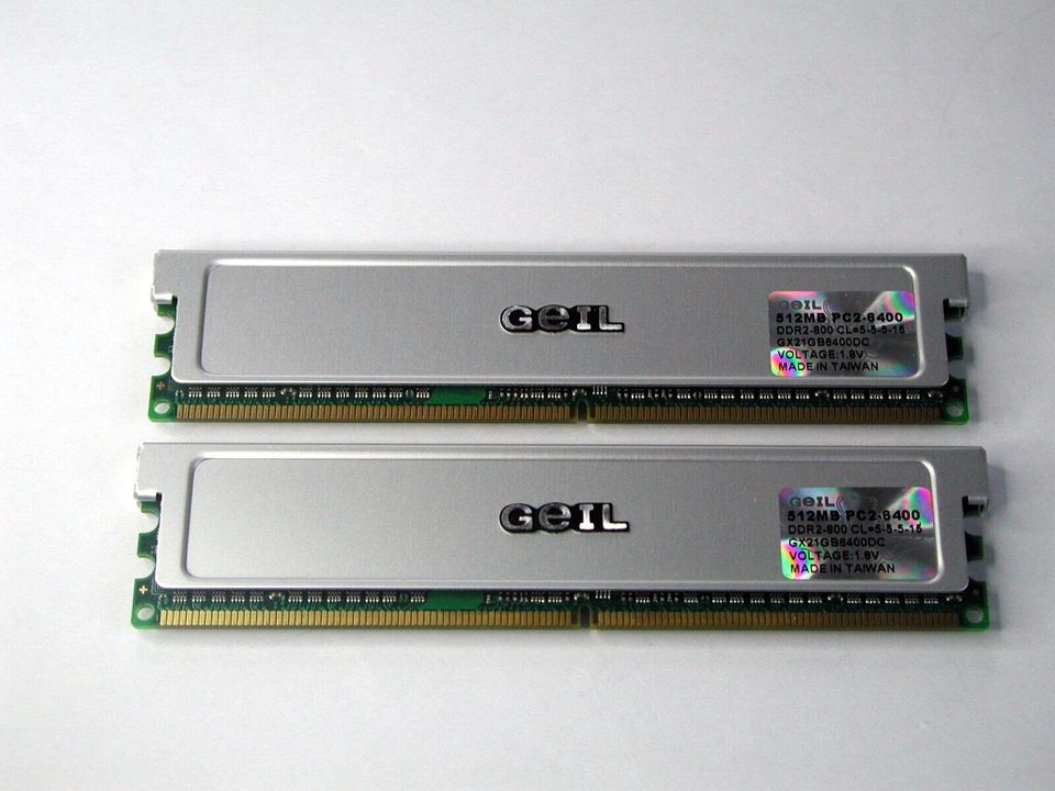 GeIL 1GB 2x 512 MB DDR2 Ram 800 PC2-6400 GX21GB6400DC Retro PC in Duisburg