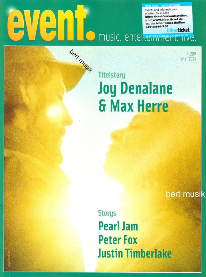 event Magazin PEARL JAM Justin Timberlake TAYLOR SWIFT Max Herre in Magdeburg