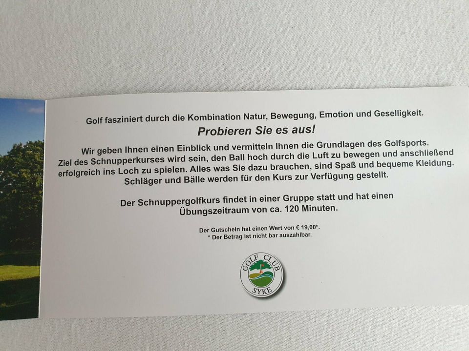 Gutschein für Golf - Golfen in Oyten