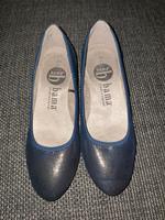 BAMA Pumps blau mit Gold 39 Hessen - Burghaun Vorschau