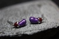 Aubergine In Lila Ohrringe aus 925 Sterling Silber Baden-Württemberg - Geisingen Vorschau