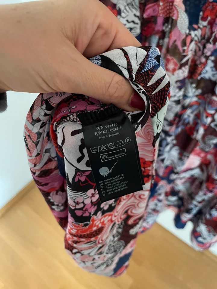 Monki langes Sommerkleid bunt Muster rot blau weiß 36 38 zara in München