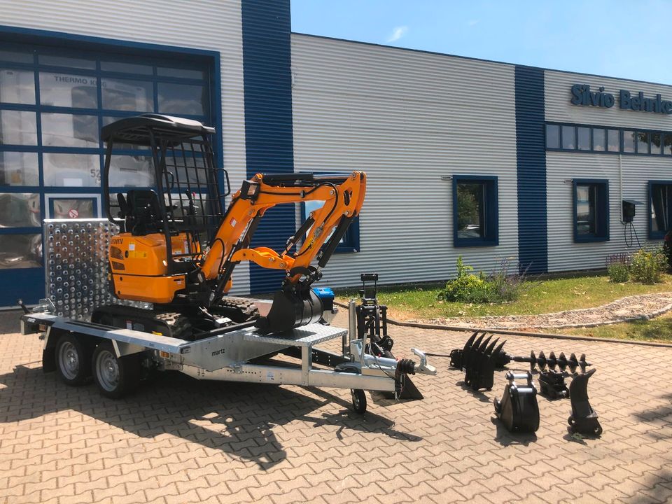 Minibagger BK1700JS + Tieflader + Zubehör *21.458€ NETTO*BERGER KRAUS*KUBOTA*JOYST*SOFORT! in Kassel