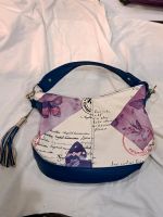 Handtasche, weiß blau, Muster lila/rosa, neuwertig, inkl.Versand Nordrhein-Westfalen - Heinsberg Vorschau