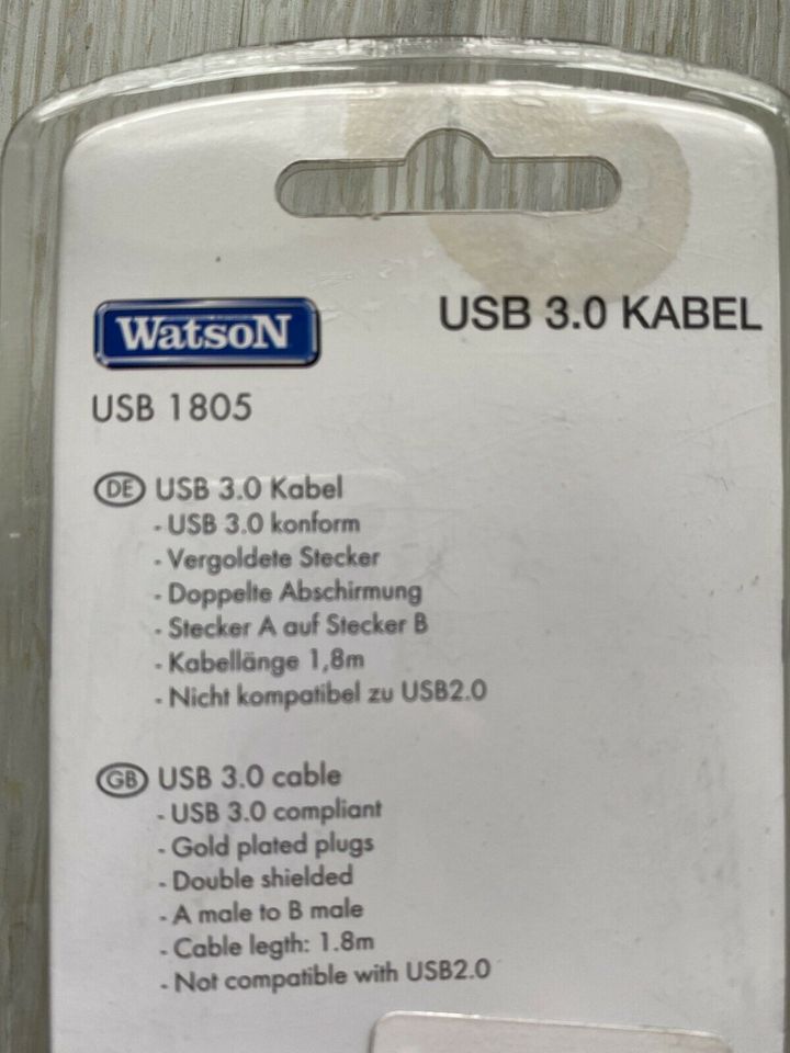 Watson USB 3.0 Kabel USB 1805 1,8 m NEU in Stahnsdorf