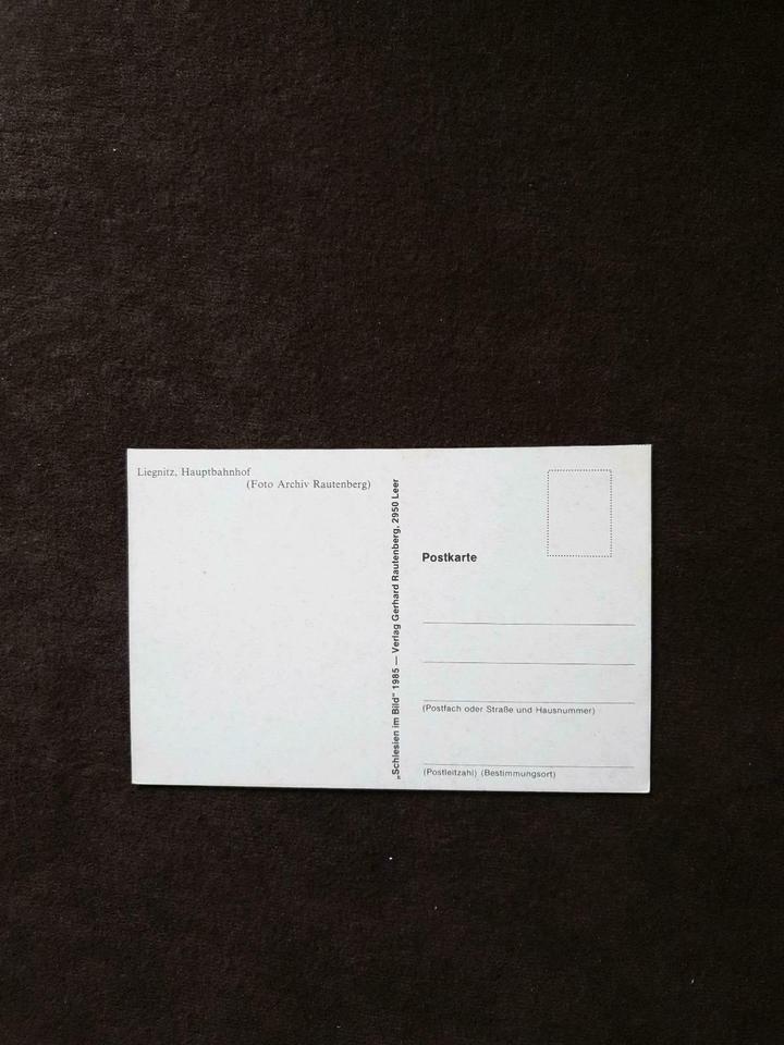 Postkarte/Ansichtskarte Liegnitz Schlesien Bahnhof in Bad Bramstedt