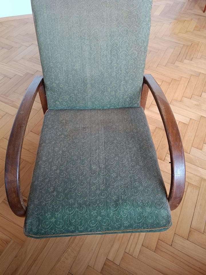 Sessel verstellbar Art Deco Jindrich Halabala 30er Vintage Stuhl in Triptis