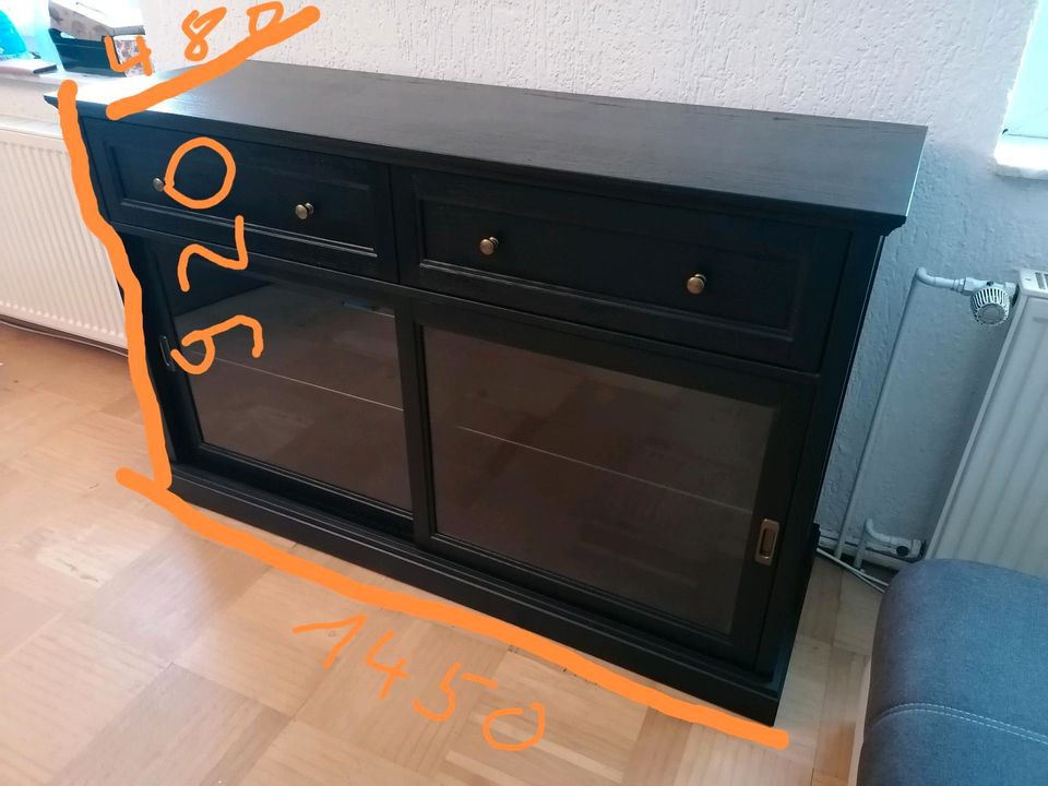 Malsjö 2x Schränke Highboard Lowboard Echtholz Stube Möbel Black in Petersberg (Saalekreis)