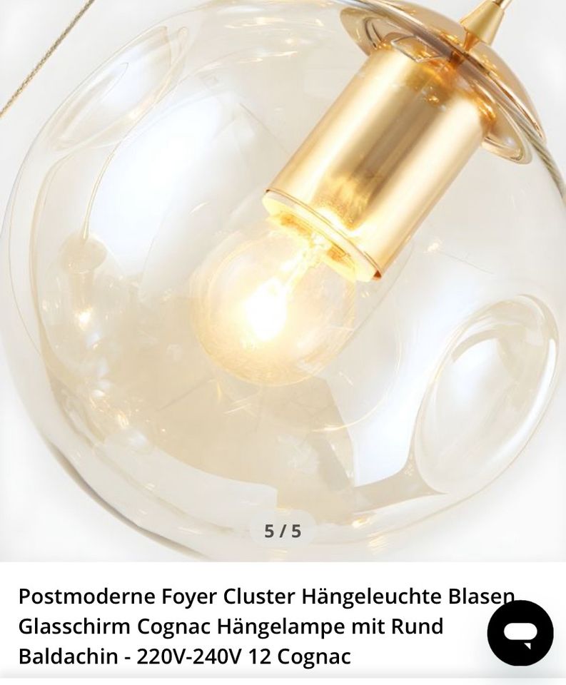 Pendelleuchte Hängelampe Bernstein Cognac Gold Modern in Bad Oeynhausen