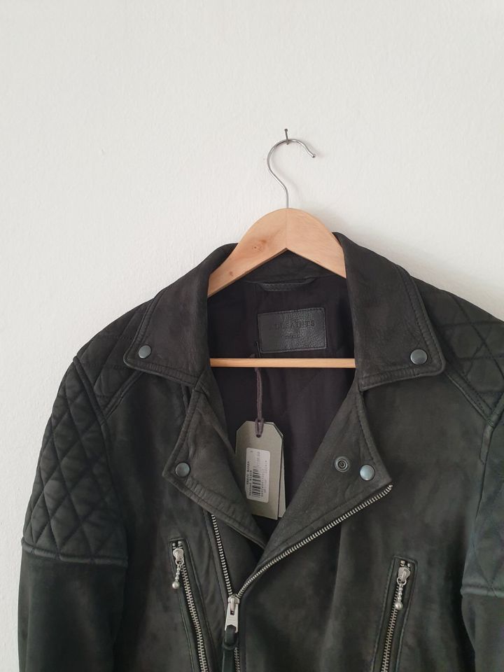 NEU AllSaints LEATHER Wildleder Kenji Biker Jacke Herren Schwarz in Berlin