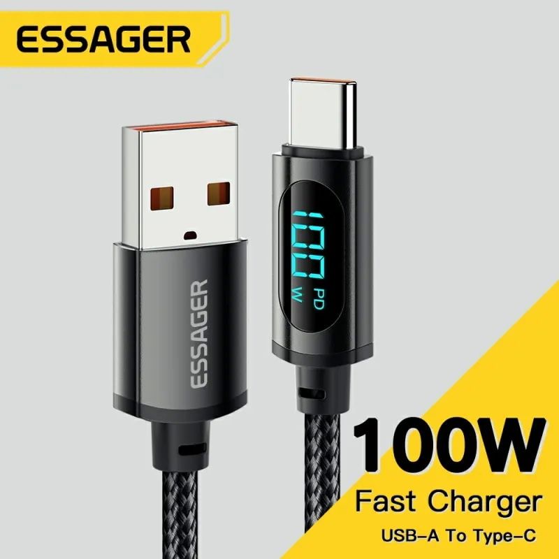 Essager USB Typ C Schnell-Ladekabel 100W mit Power Display 1m in Ratzeburg