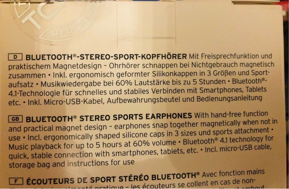 Bluetooth Stero Sport Kopfhörer OVP von Tchibo in Frankfurt am Main