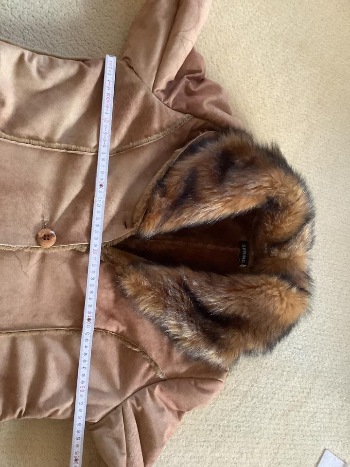 Spring Jacke Mantel hellbraun  L 40 Wildlederoptik und teddy in Würzburg