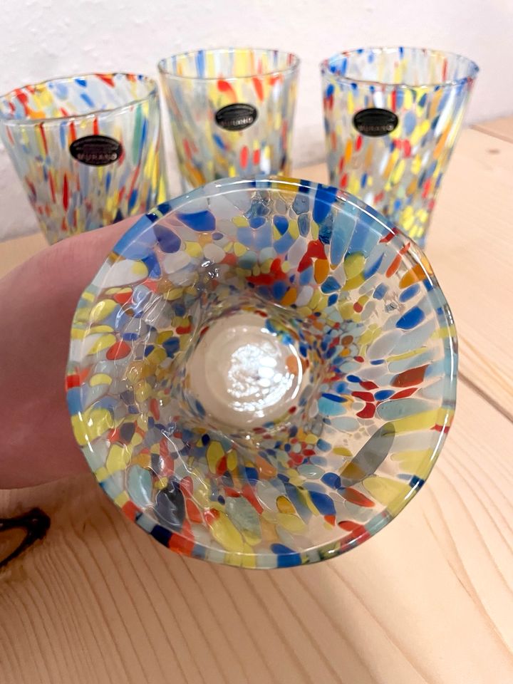 Murano Trinkgläser Gläser Trinkglas Becher millefiori bunt multi in Dortmund