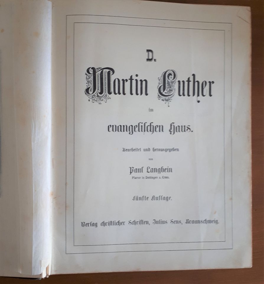 Antik, Buch D. Martin Luther im evangelischen Haus, antik um 1900 in Frankfurt am Main