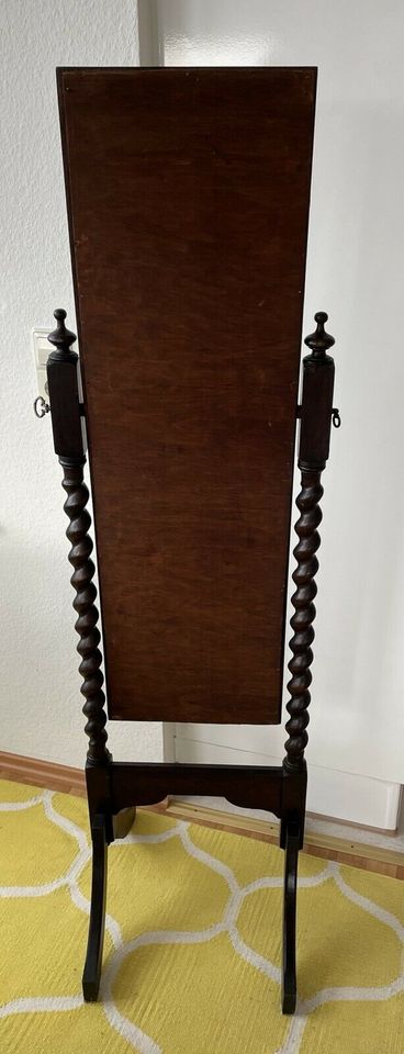 Antik Vintage Stand Ganzkörper Ankleide Spiegel Holz Schnitzerei in Waldenbuch