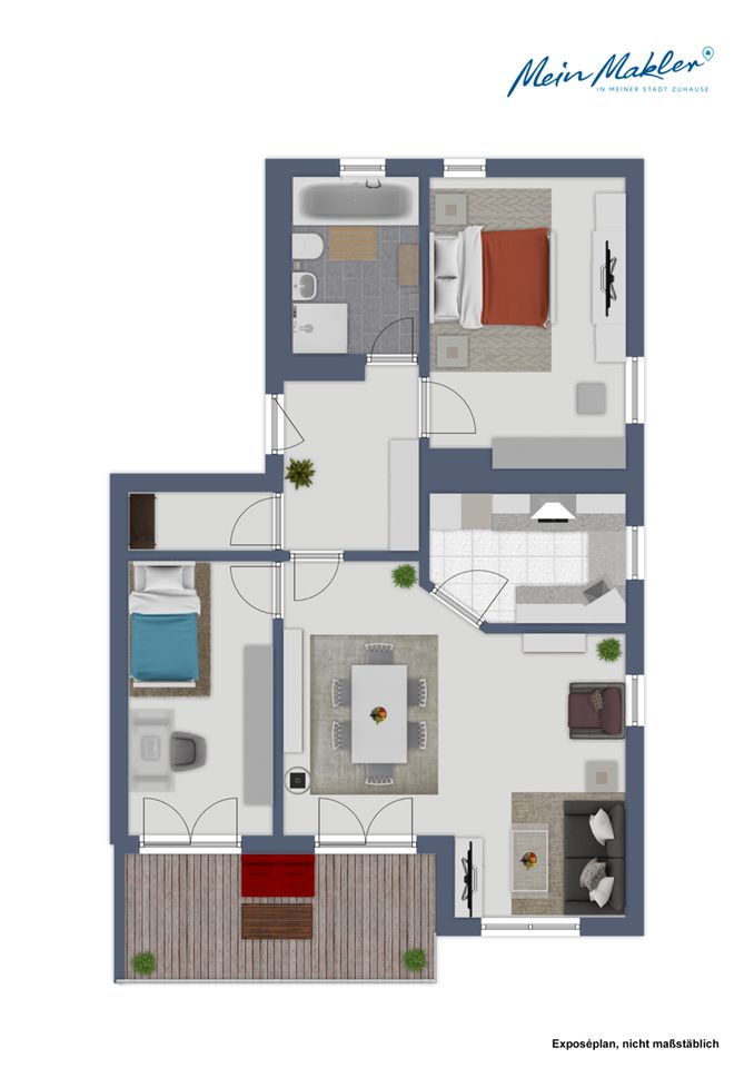 Traumwohnung mit Südbalkon und hochwertiger Ausstattung in Hallbergmoos in Hallbergmoos