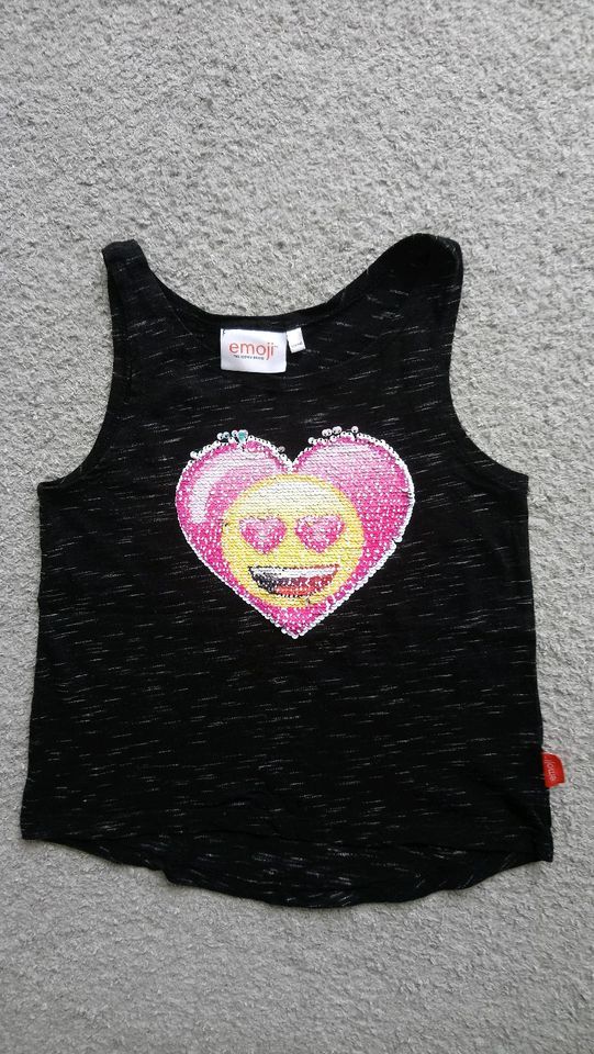 T-Shirt, Oberteil emoji, Pailetten, wischwasch Mädchen 134/140 in Veitshöchheim