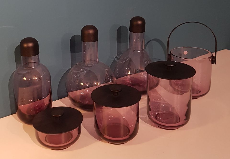 IVV SELEZIONE BAR SET MUNDGEBLASENES GLAS FLASCHE SCHALE ITALY * in Berlin