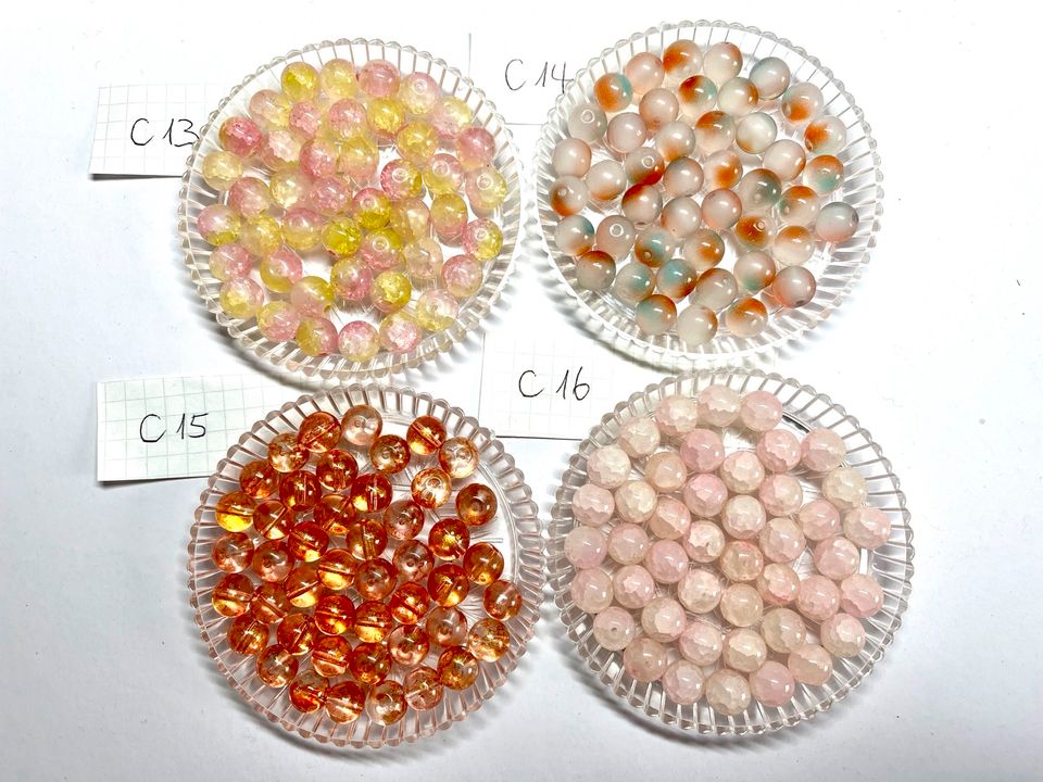 200St. Glasperlen Crackle Kugeln 10mm Set DIY Schmuck basteln in Hochheim am Main