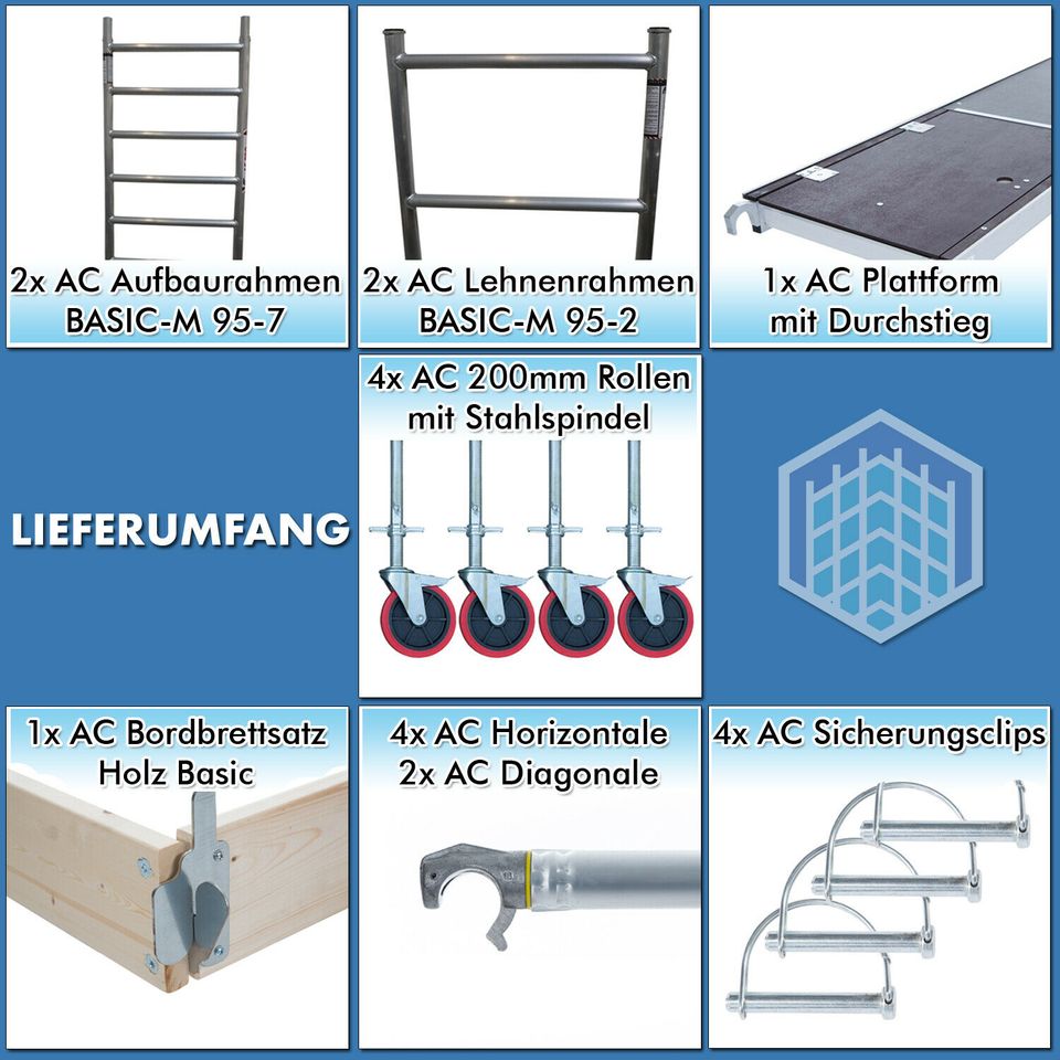 AC Steigtechnik Rollgerüst "Basic-M" AH 4,30m Gerüst, Rüstung in Bad Honnef