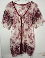 Playlife by Sisley Bluse Tunika Seide Creme Rot Bordeaux Muster S München - Au-Haidhausen Vorschau