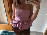 Zara Top Bluse Ballon Bandeau Carmen Rüschen Volants rosa L Nordrhein-Westfalen - Gütersloh Vorschau