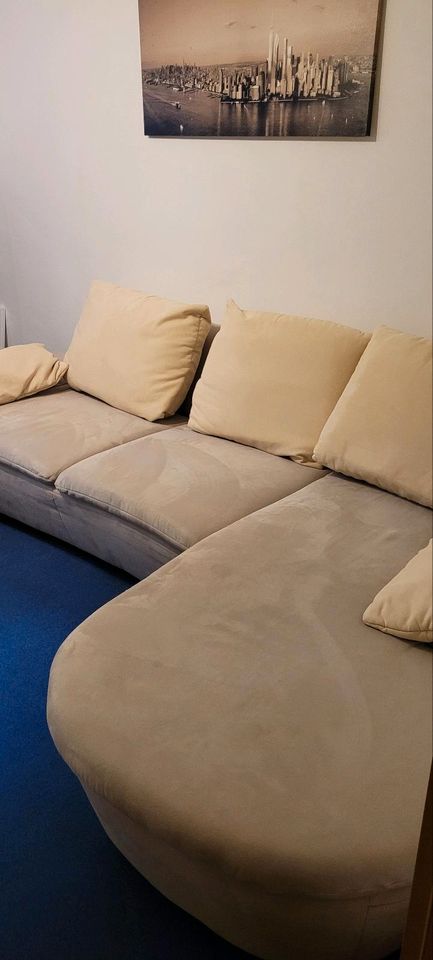 Eck-Sofa, Stoff beige, gut erhalten in Halstenbek