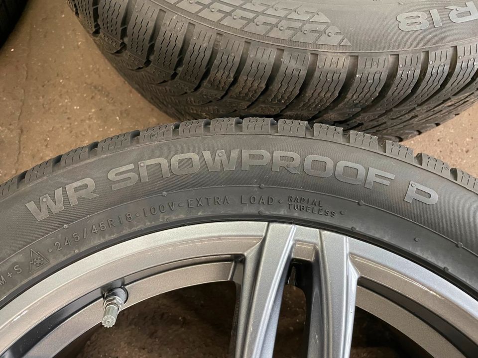 Winterreifen 245/45R18 + AVUS Alufelgen 8x18  LK 5/112 BMW + RDKS in Speichersdorf