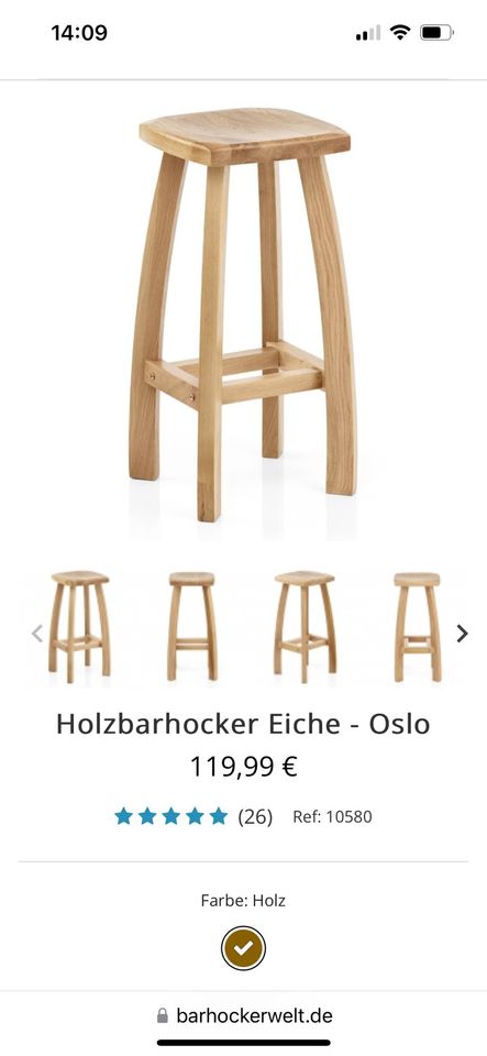 Barhocker Oslo Eiche Barstuhl NEU NEU NEU in Latendorf