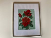 Acryl Gemälde • Unikat • Rote Rosen • Silberrahmen • Niedersachsen - Rastede Vorschau