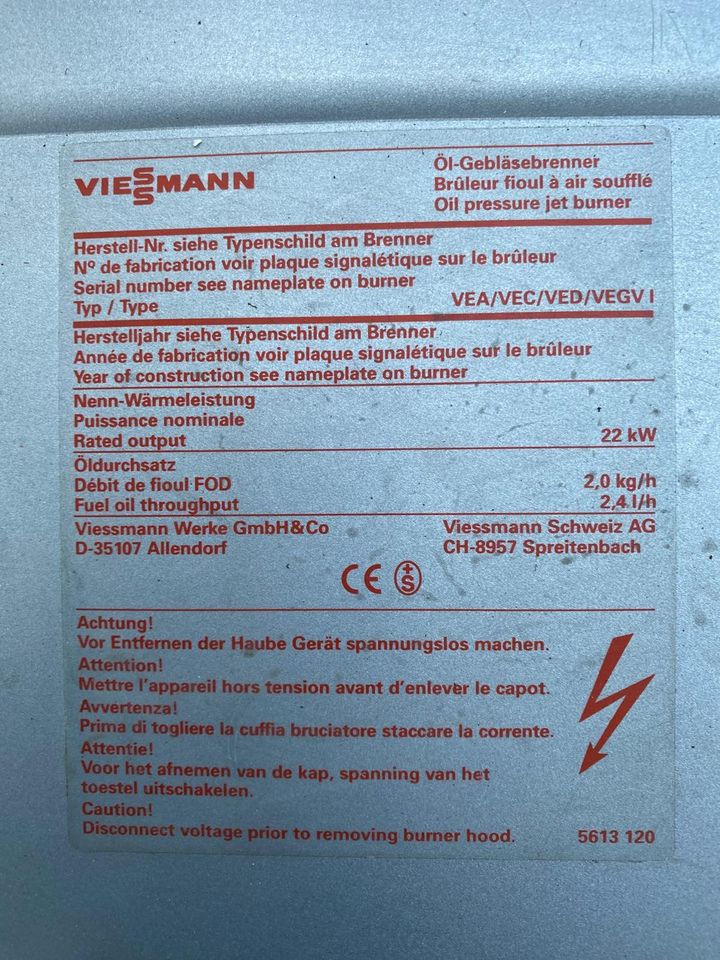 Viessmann Vitola 100 Ölheizung in Hamburg