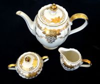 Bavaria Elfenbein Porzellan Kaffe Set weiß mit Gold 50er Jahre Kr. München - Aschheim Vorschau