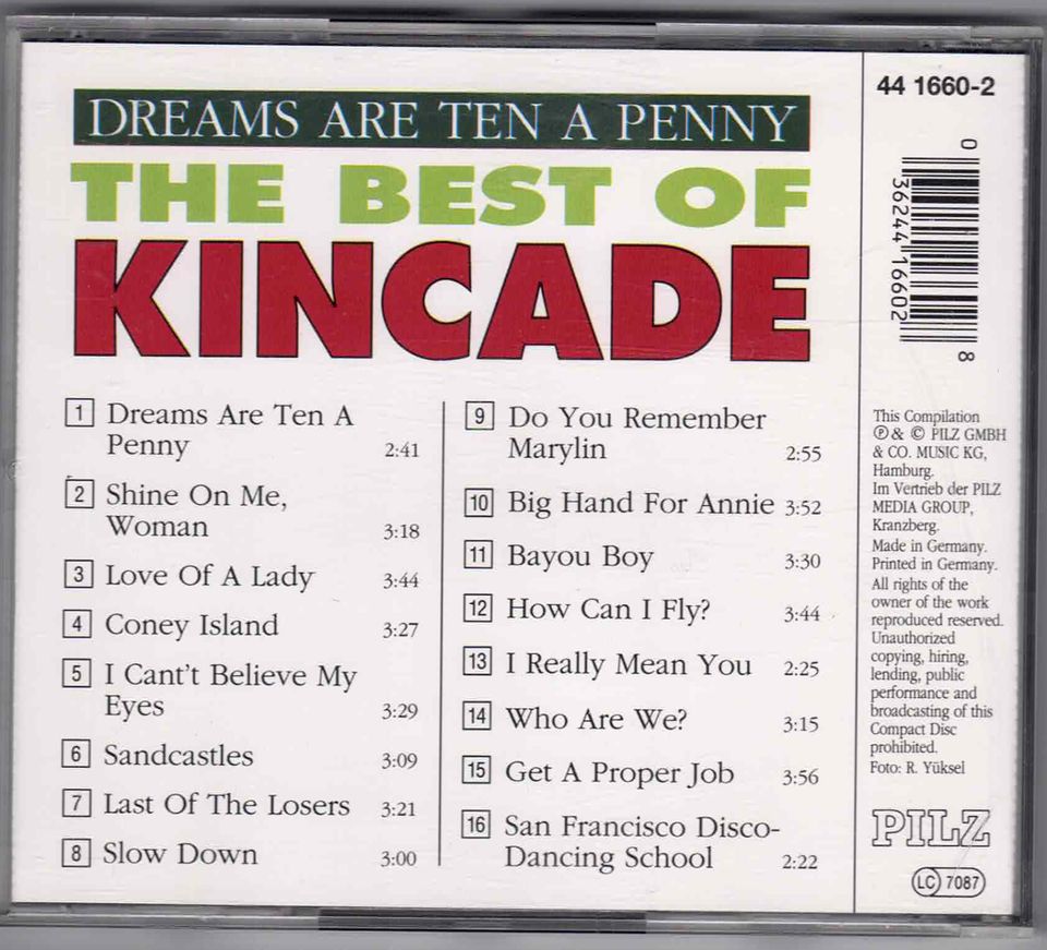 Kincade CD - Dreams Are Ten A Penny - The Best Of Kincade - 16 Tr in Peiting