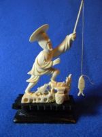 Chinese fisherman carving. Antique pre-ban pure ivory Bayern - Würzburg Vorschau