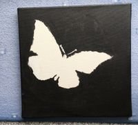 Leinwand Malerei Schmetterling Schwarz Weiß Hessen - Wiesbaden Vorschau