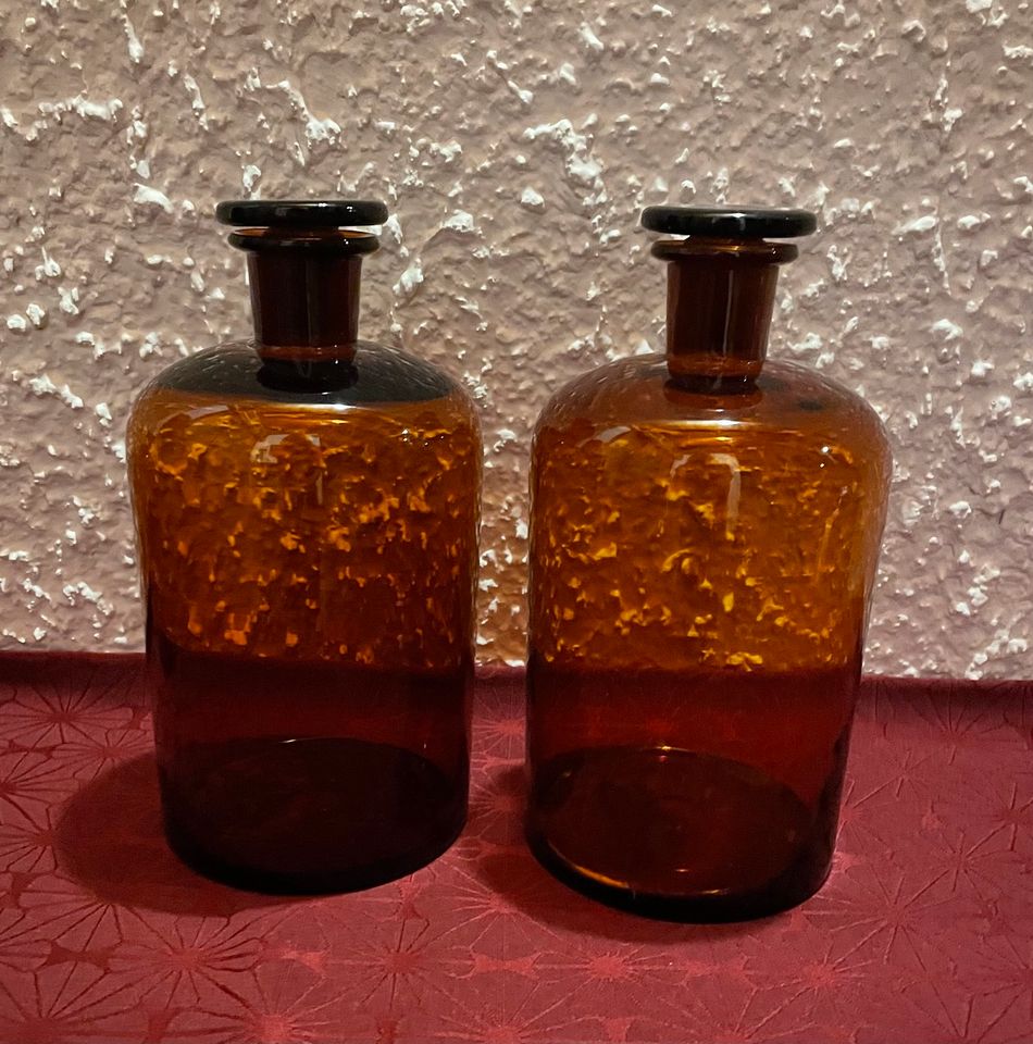 Apothekerflaschen, Braunglas, Vintage in Groß-Zimmern