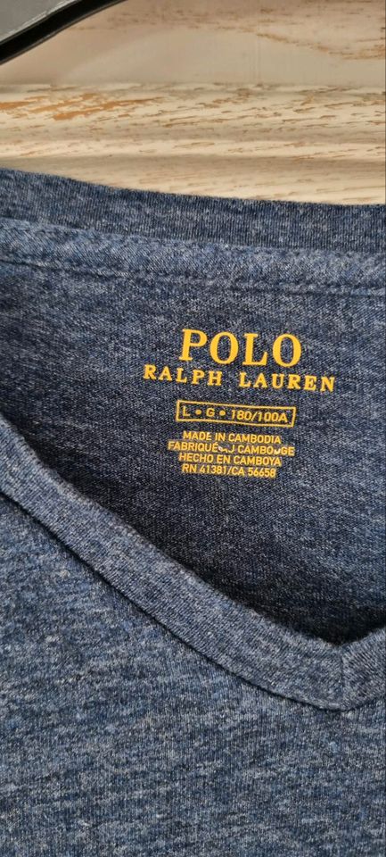 Original 'Polo Ralph Lauren' dunkelblau meliertes T-Shirt in Edingen-Neckarhausen