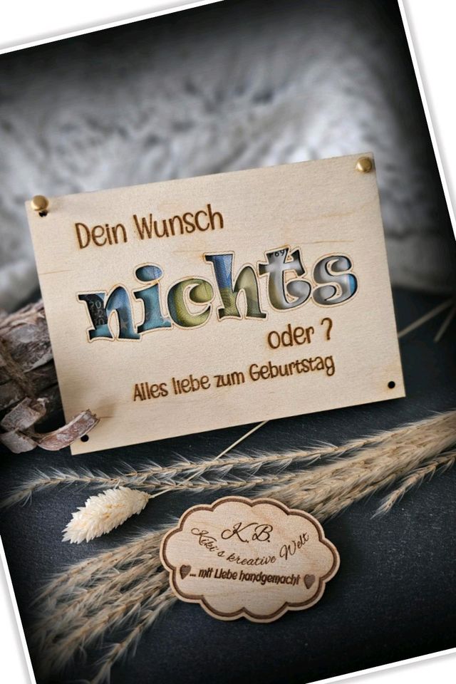 Gutschein Gutscheinkarte zum Geburtstag -  Holz diy Handarbeit in Wenden