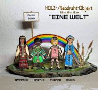 Holz/Rebdraht-Objekt  "EINE WELT FÜR ALLE"  Größe 28 x 12 x 18 cm Hannover - Ricklingen Vorschau
