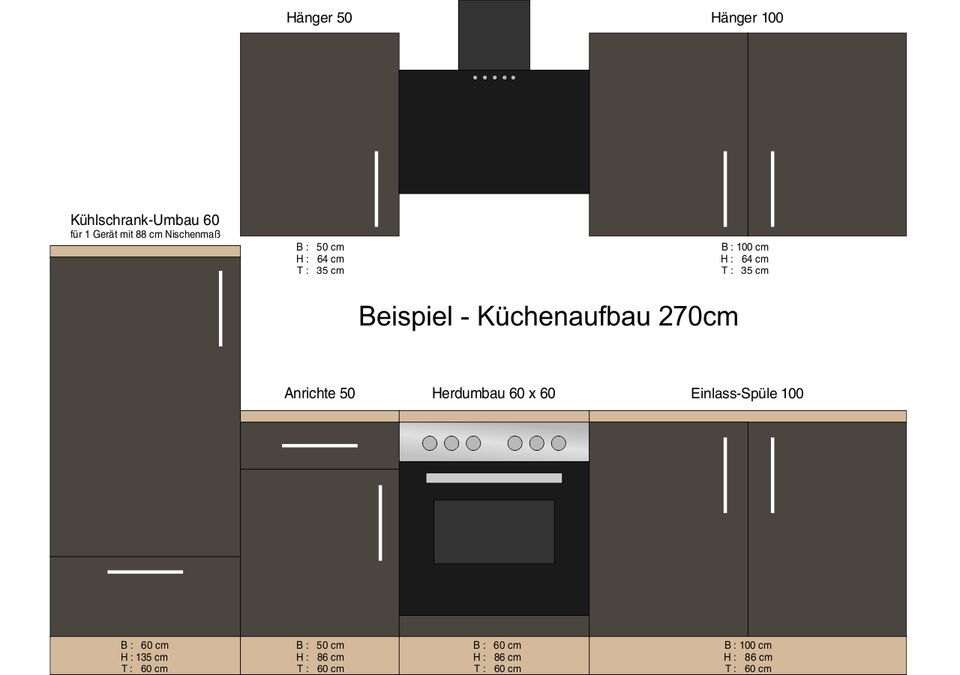 Küche, Küchenschränke  Jana - Hochglanz (Lava) in Moers