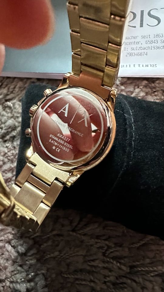 Armani Exchange Chronograph Uhr Gold Damen Edelstahl in Mörfelden-Walldorf