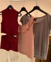 ✴️NEU 3x Review T-Shirt Top S 36 bordeaux rot rosa grau/silber Nordrhein-Westfalen - Nettersheim Vorschau