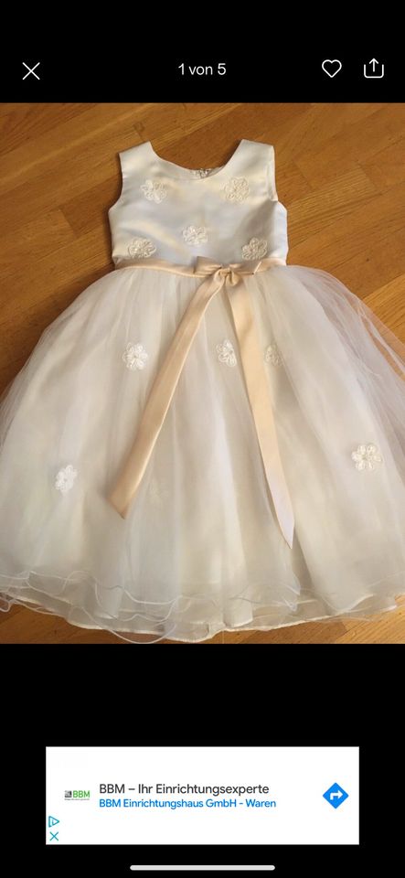 Kleid festlich Tüll Hochzeit Taufe Ballerina wie neu in Waren (Müritz)