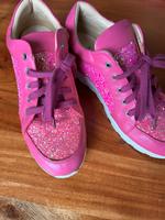 Pinke Leder Sneaker mit Glitzer gr 38 Baden-Württemberg - Fellbach Vorschau
