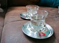 2 Teetassen aus Glas mit Untersetzer Nordrhein-Westfalen - Alpen Vorschau